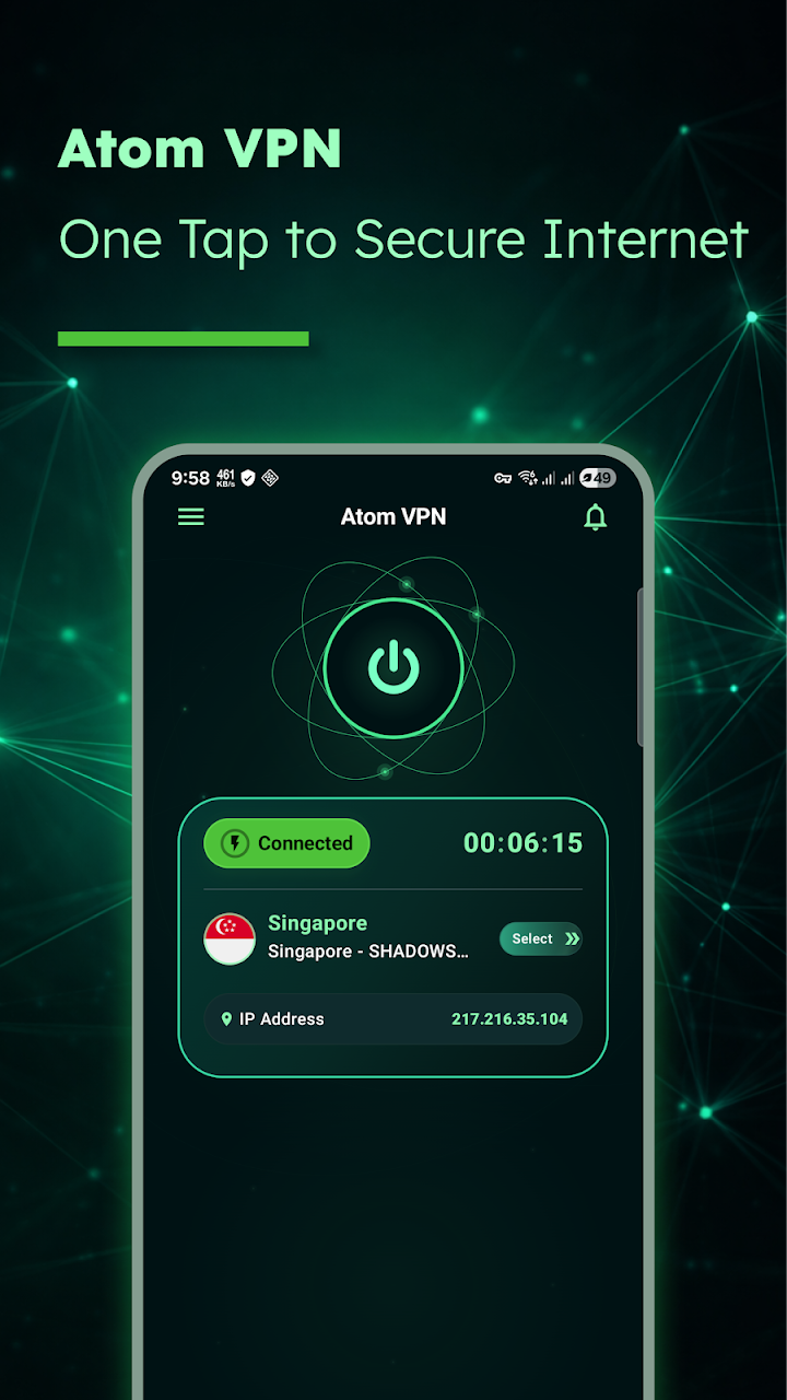 Atom VPN screenshot 1 on Windows 10