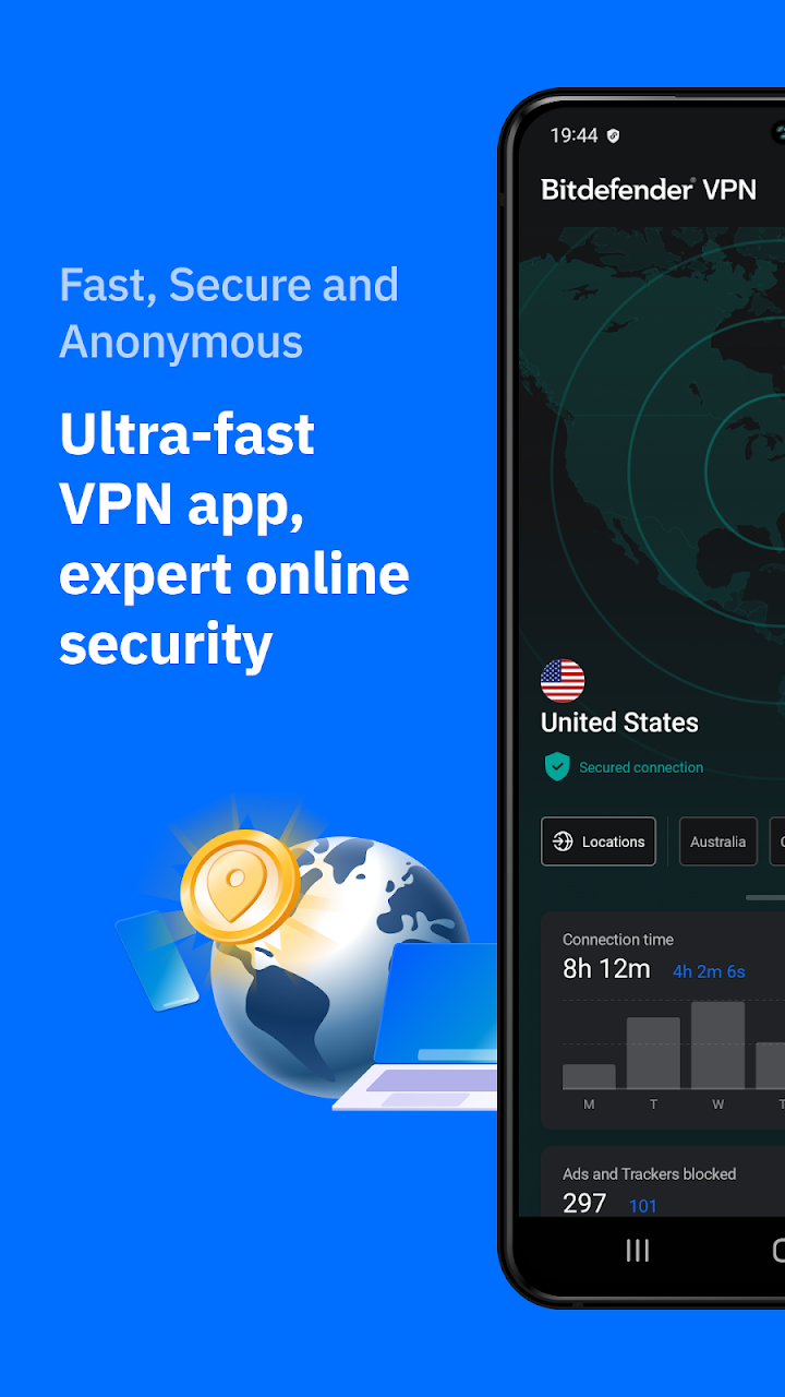 Bitdefender VPN screenshot 1 on Windows 10 Bitdefender VPN screenshot 1 on Windows 10