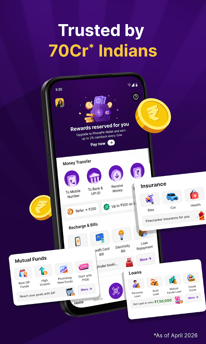 PhonePe UPI Payments, Loan App screenshot 1 on Windows 10 PhonePe UPI Payments, Loan App screenshot 1 on Windows 10