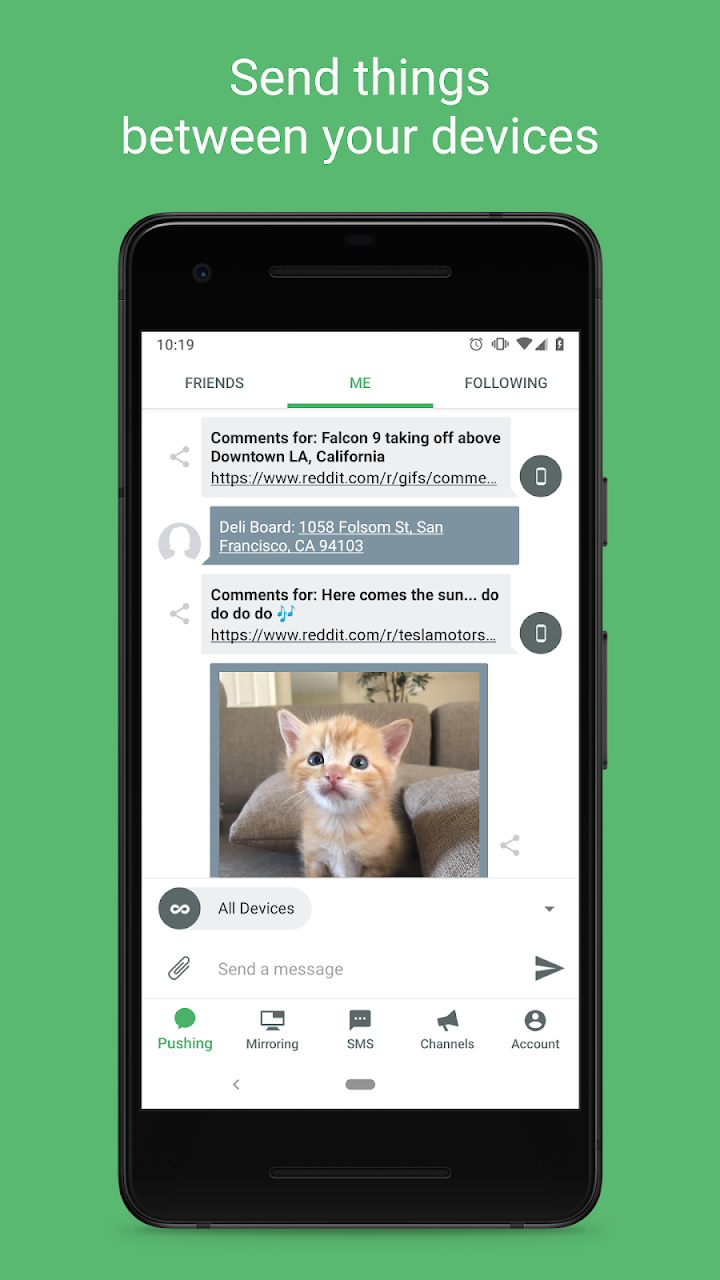 Pushbullet screenshot 1 on Windows 10