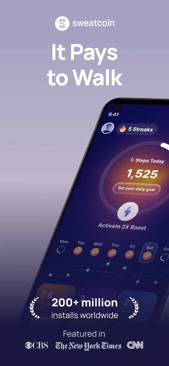 Sweatcoin・Walking Step Counter screenshot 1 on Windows 10