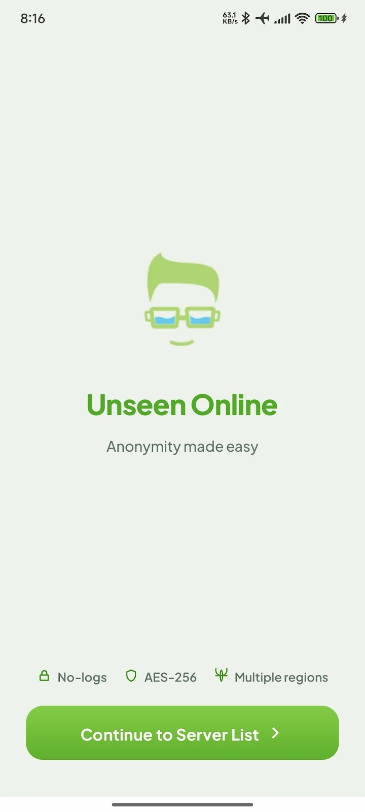 Unseen Online VPN For Everyone screenshot 1 on Windows 10 Unseen Online VPN For Everyone screenshot 1 on Windows 10