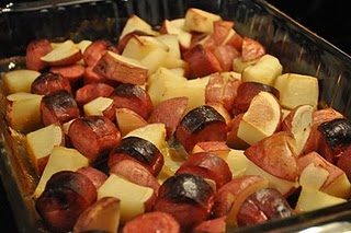 Honey Mustard Kielbasa and red potatoes