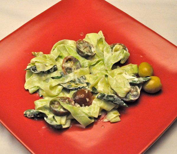 Zucchini Ribbons with Goat Cheese