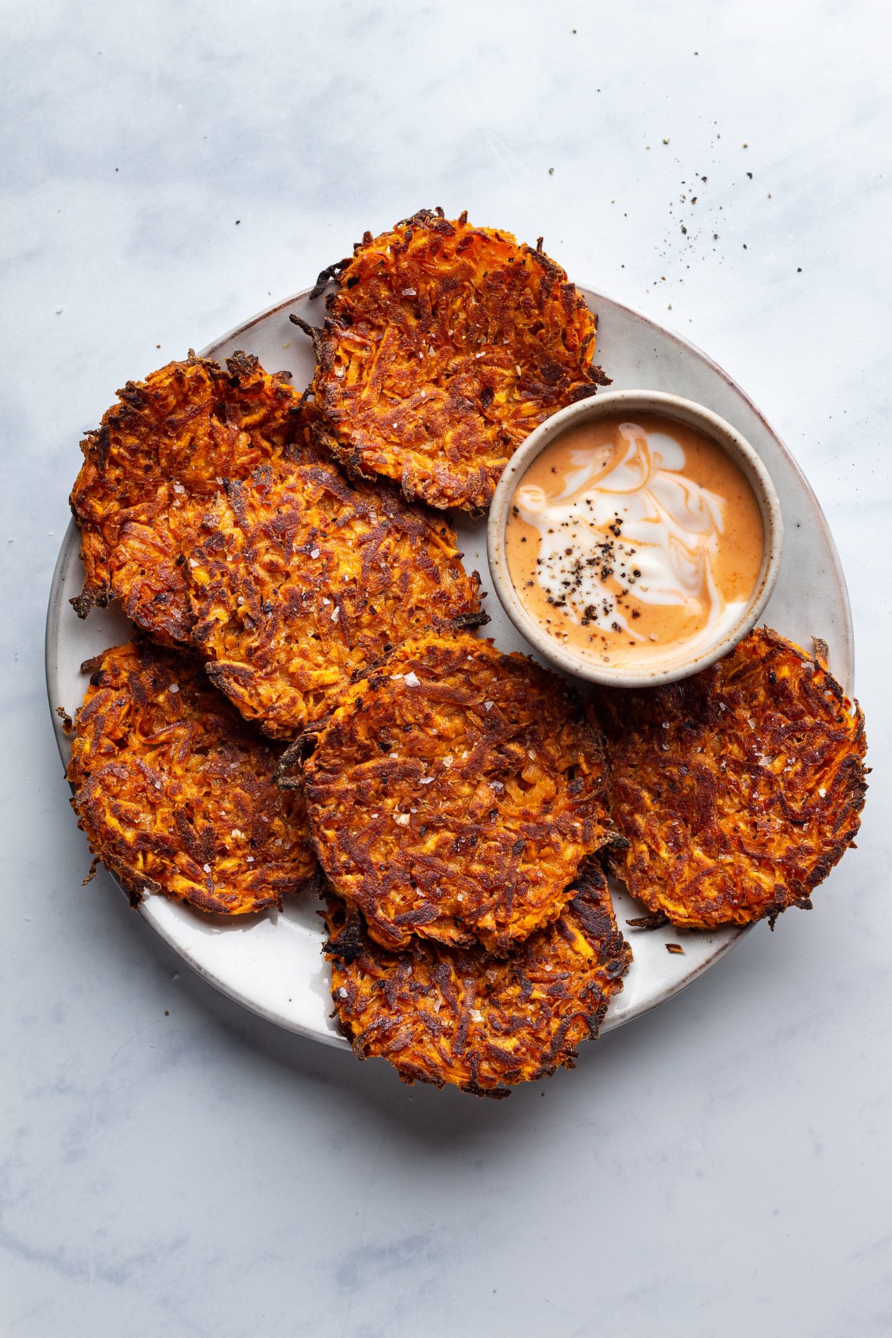 Baked vegan sweet potato hash browns