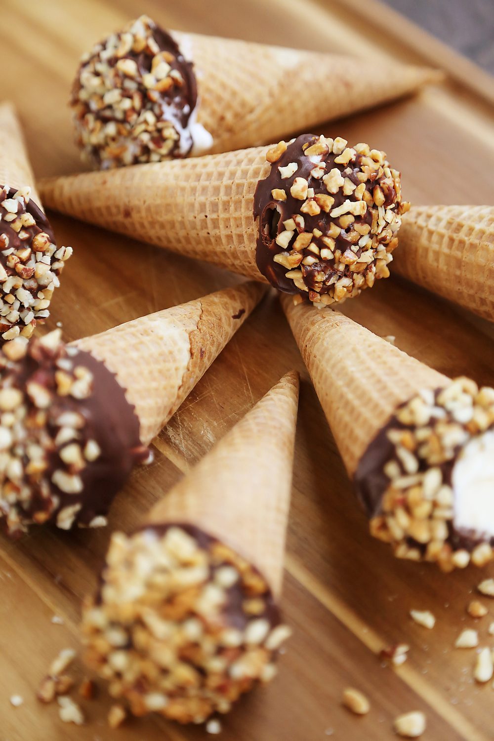 Homemade Chocolate-Dipped Ice Cream Cones