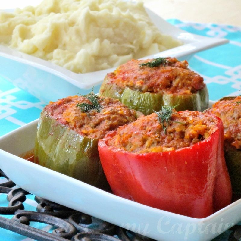 Lamb and Feta Stuffed Bell Peppers