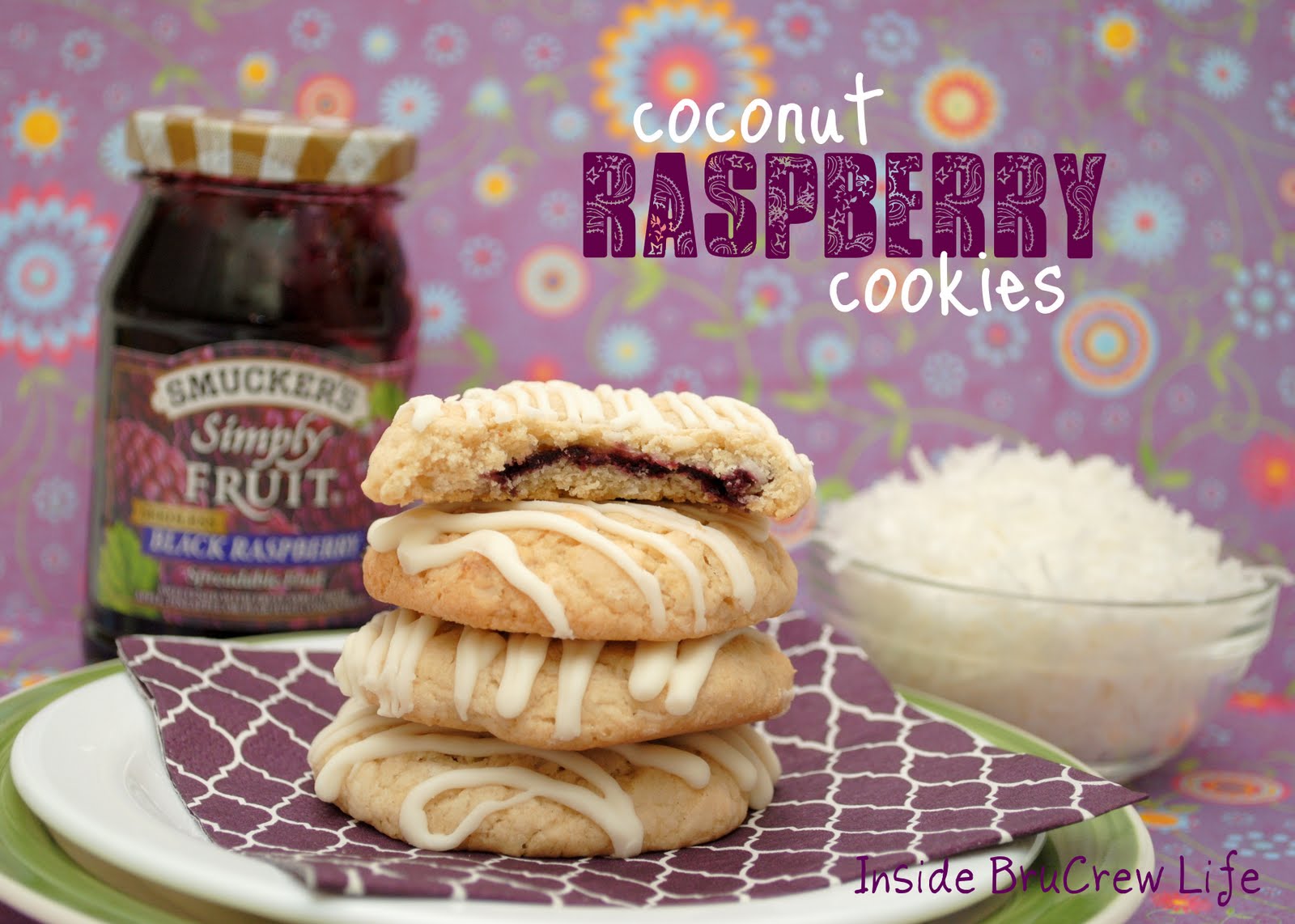 Coconut Raspberry Cookies