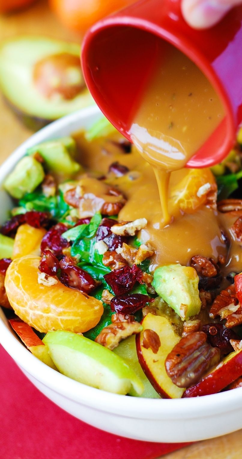 Apple Cranberry Spinach Salad