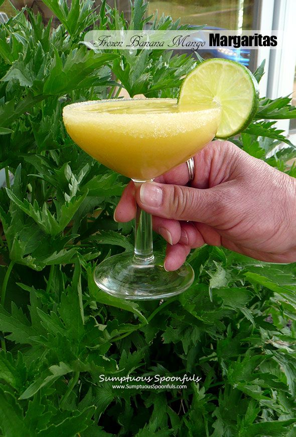 Frozen Banana Mango Margaritas
