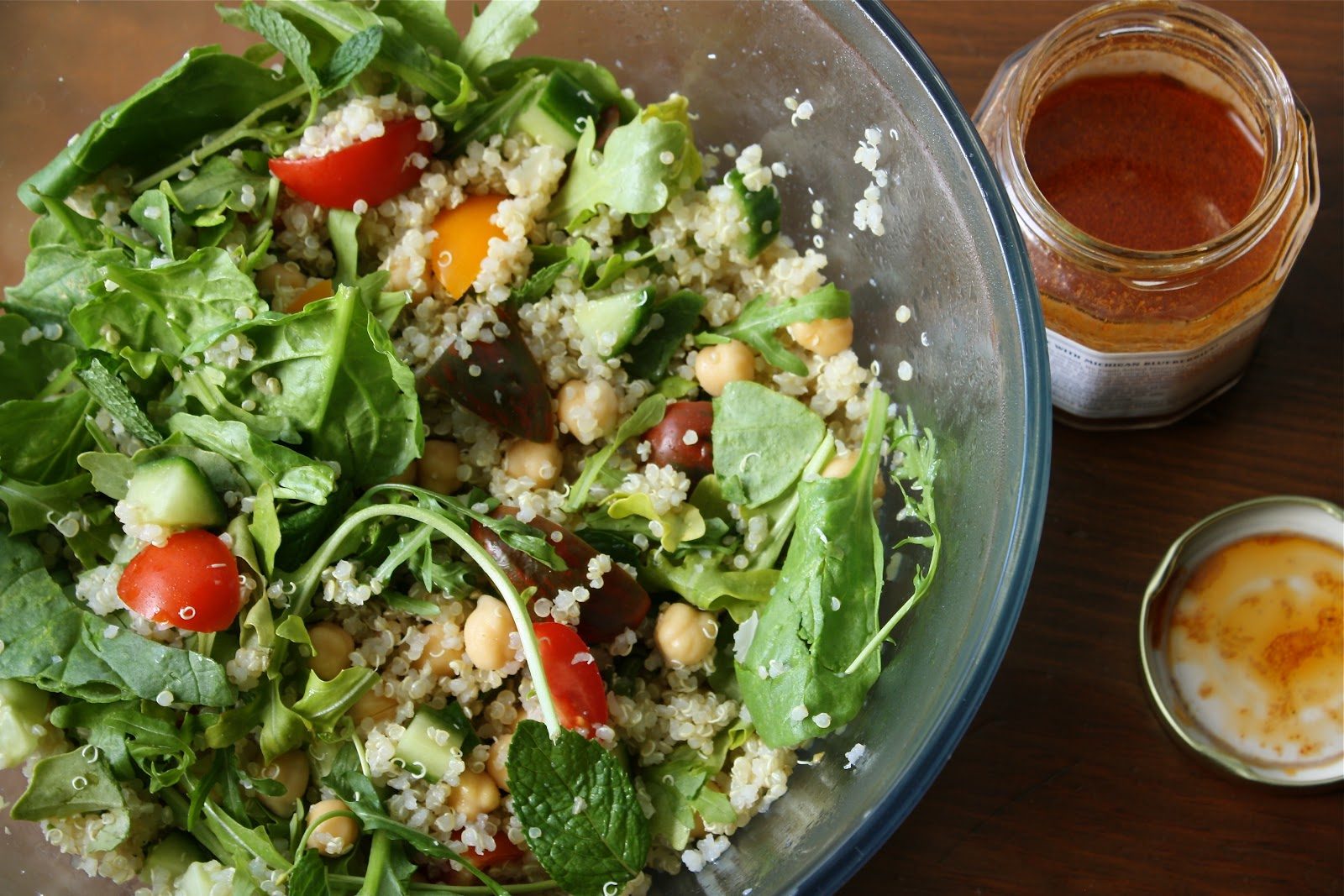 Quinoa, Spinach and Garbanzo Bean Salad