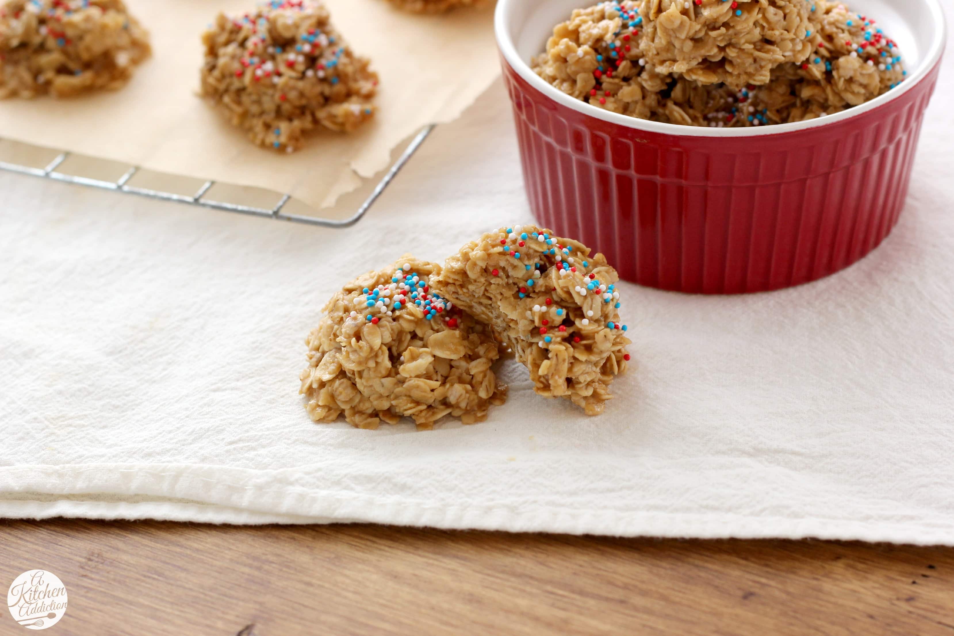 Lighter Peanut Butter Honey No Bake Cookies