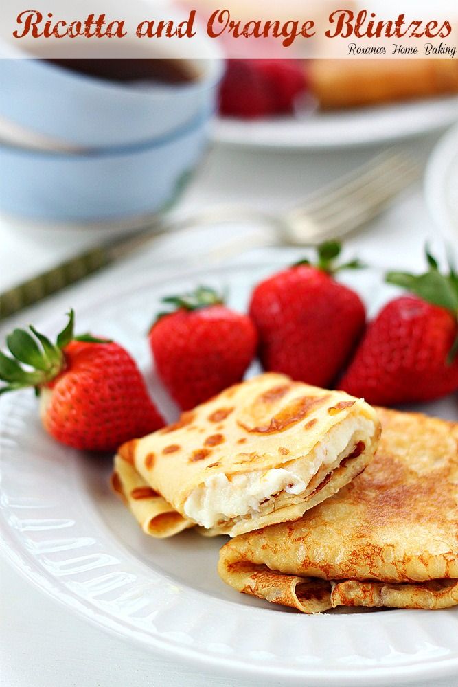 Ricotta and Orange Blintzes