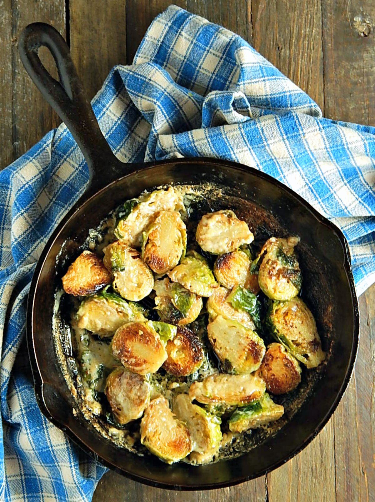 Cream Braised Brussels Sprouts