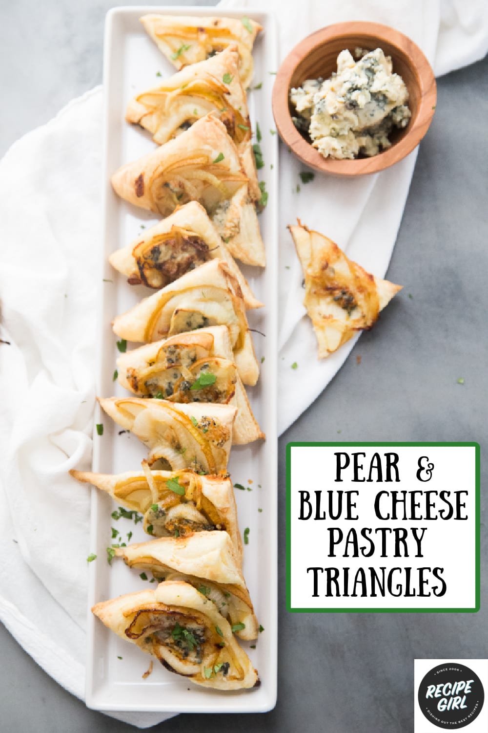 Pear and Blue Cheese Pastry Triangles