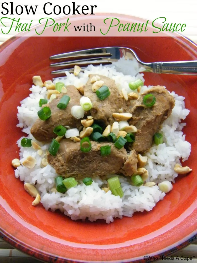 Slow Cooker Thai Pork with Peanut Sauce