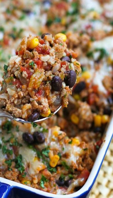 Southwestern Turkey Rice Casserole