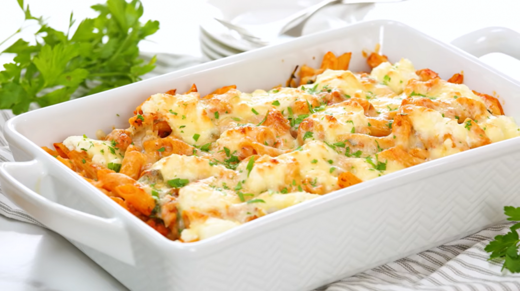 Three-Cheese Baked Pasta