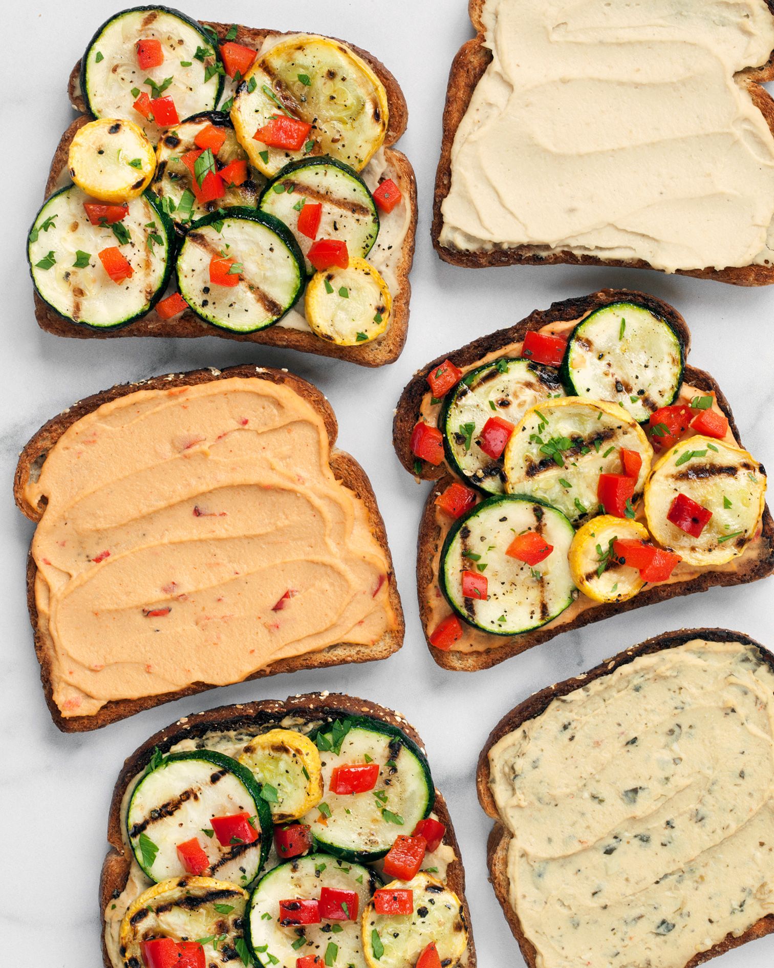 Spicy Grilled Veggie Hummus Sandwich