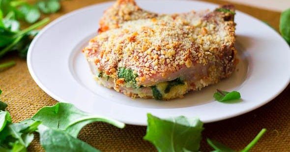 Gouda and Spinach Stuffed Pork Chops