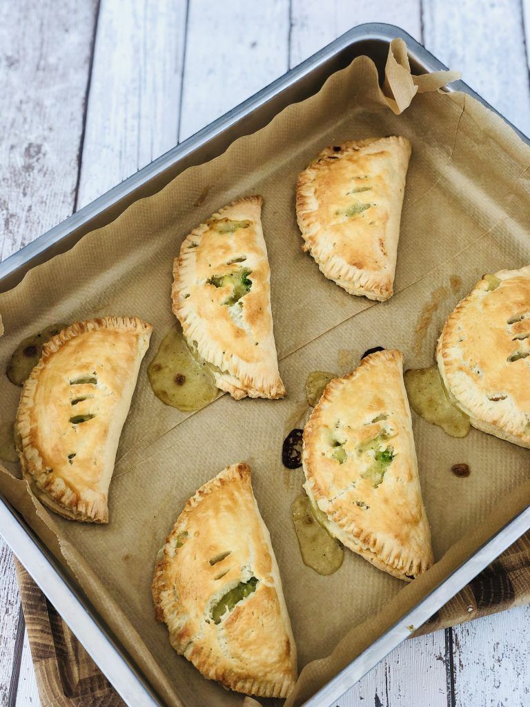 Delicious vegetable pasties on a plate
