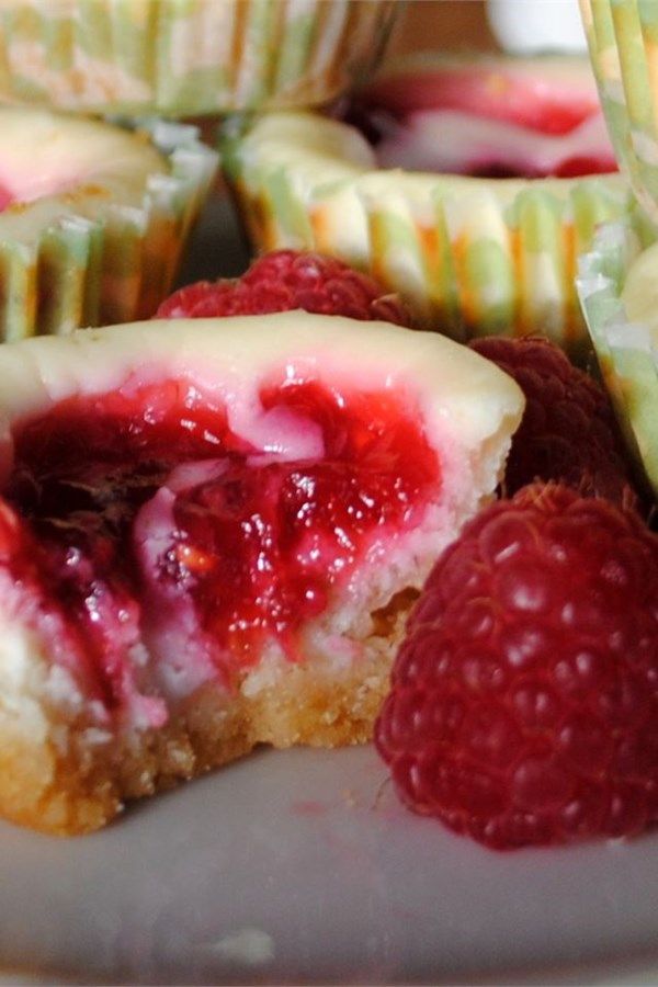 Key Lime Cheesecakes with Raspberry Swirls