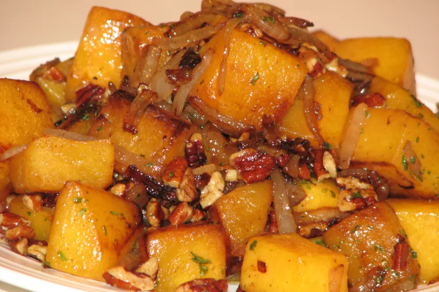 Butternut Squash with Onions and Pecans