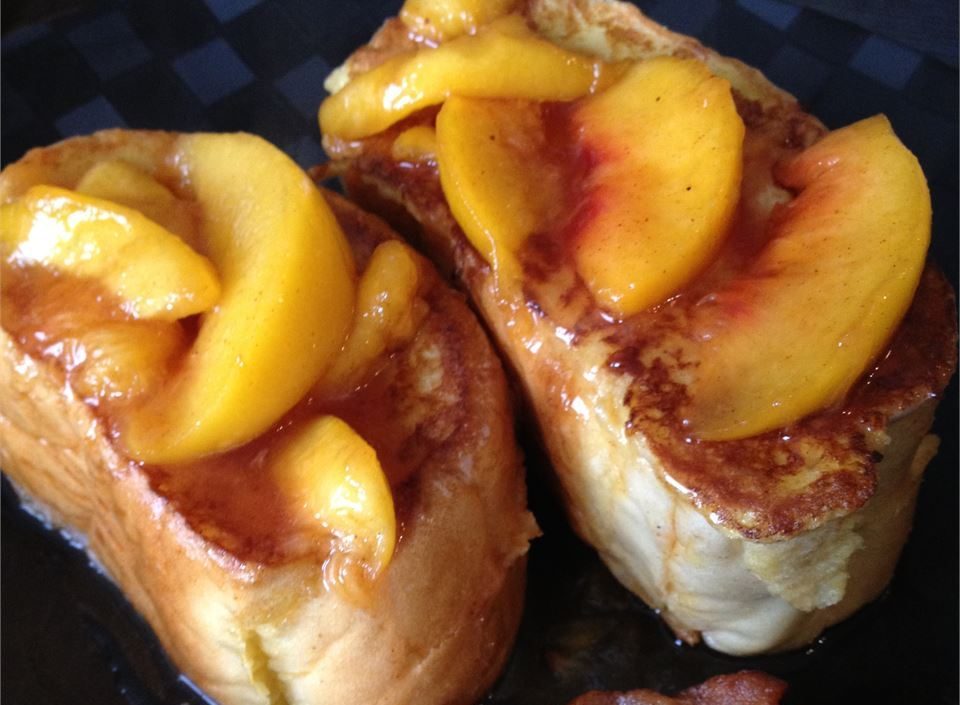 Mascarpone Stuffed French Toast with Peaches