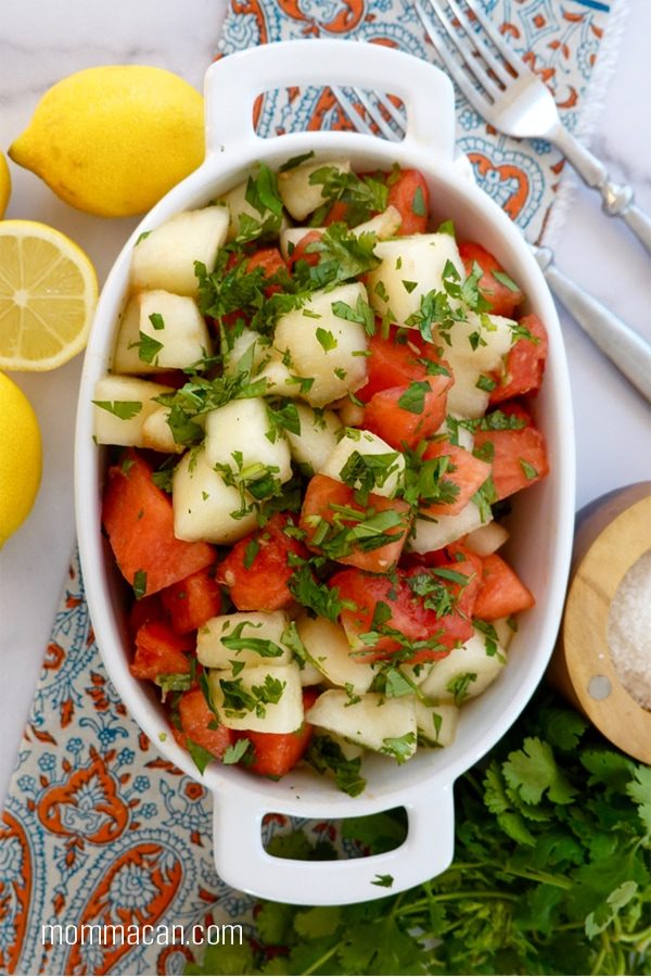 Fresh Mint and Cilantro Melon Salad