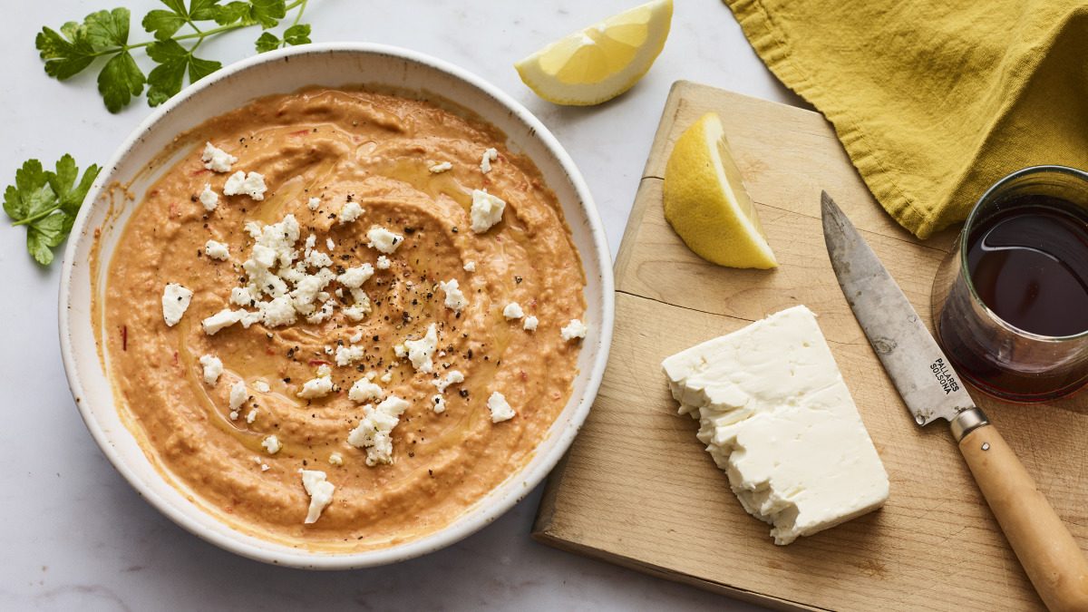Spiced Sweet Roasted Red Pepper & Feta Hummus