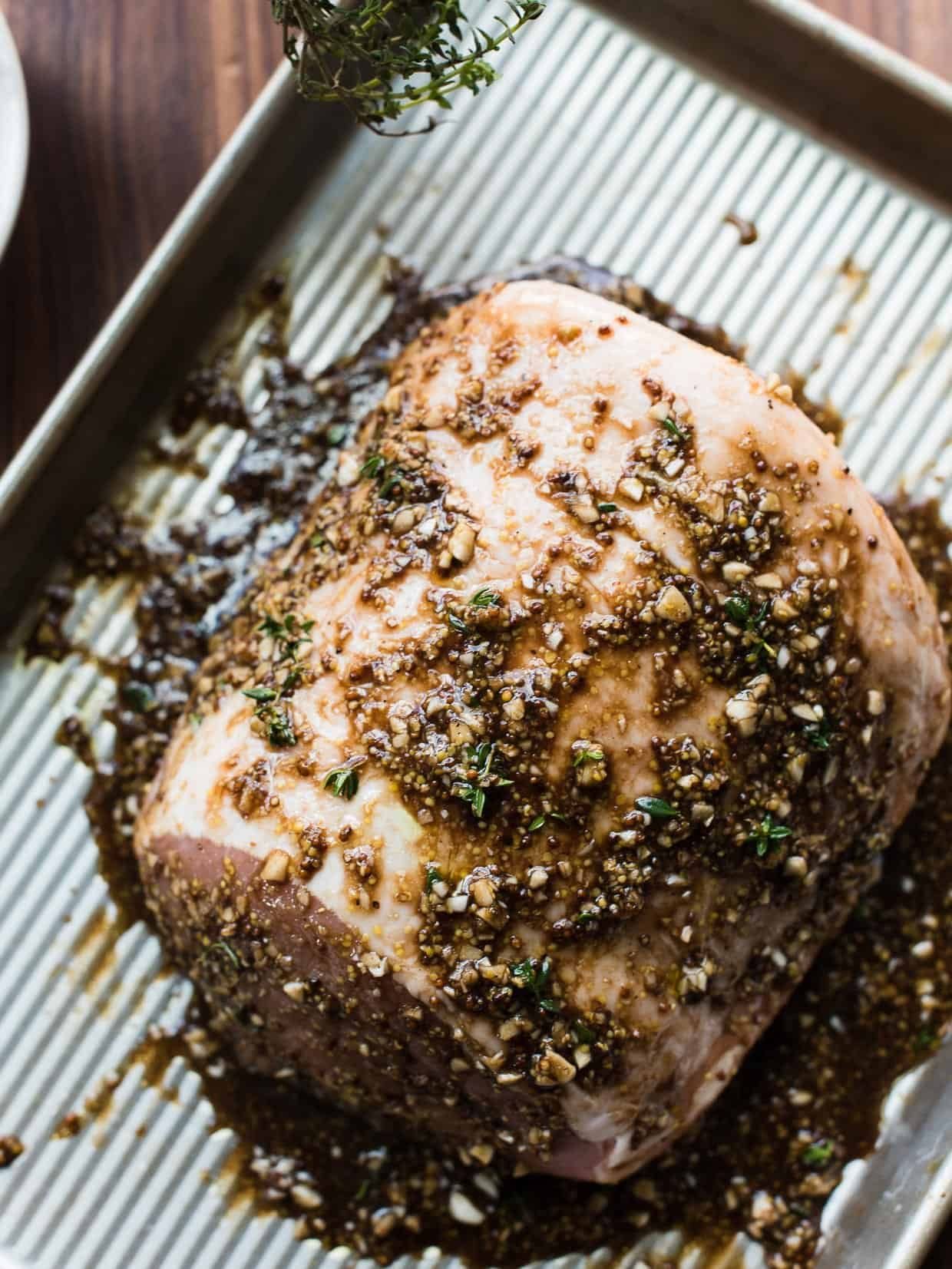Roast Pork Loin with Balsamic, Dijon & Thyme