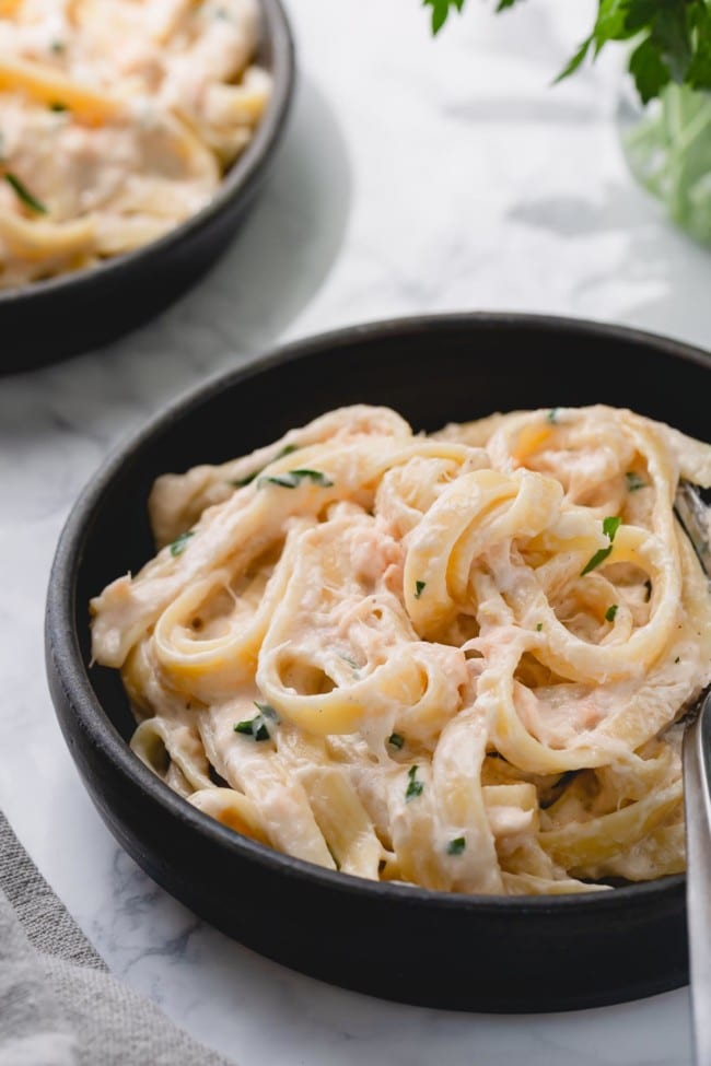 Smoked Salmon Fettuccini Alfredo