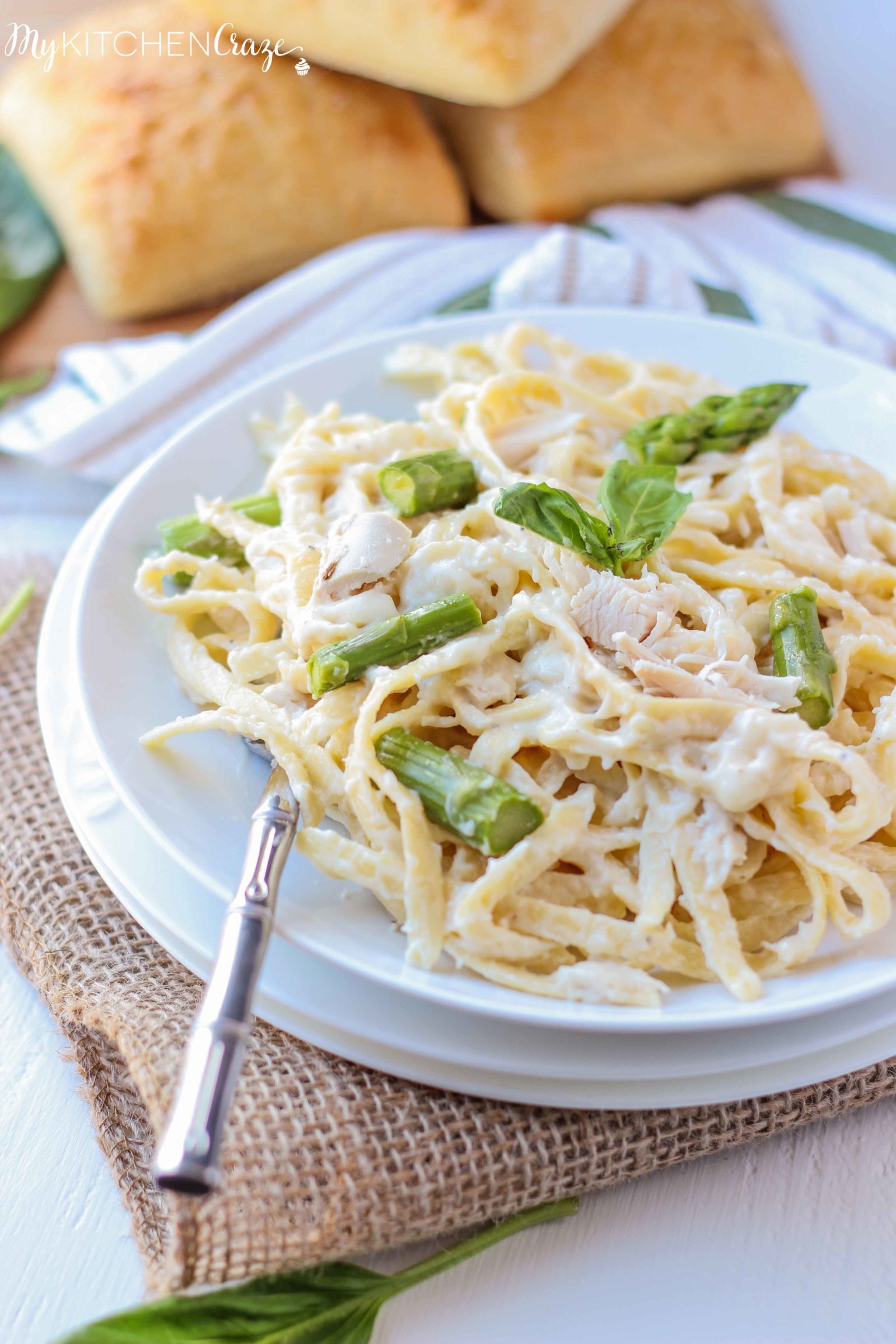 Chicken and Asparagus Fettuccine Alfredo