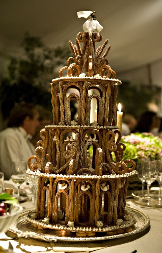 Swedish krokan wedding cake