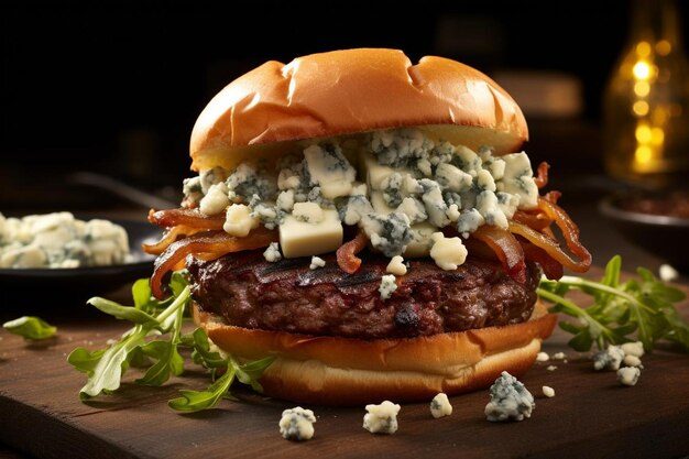 Blue Cheese Stuffed Buffalo Burger