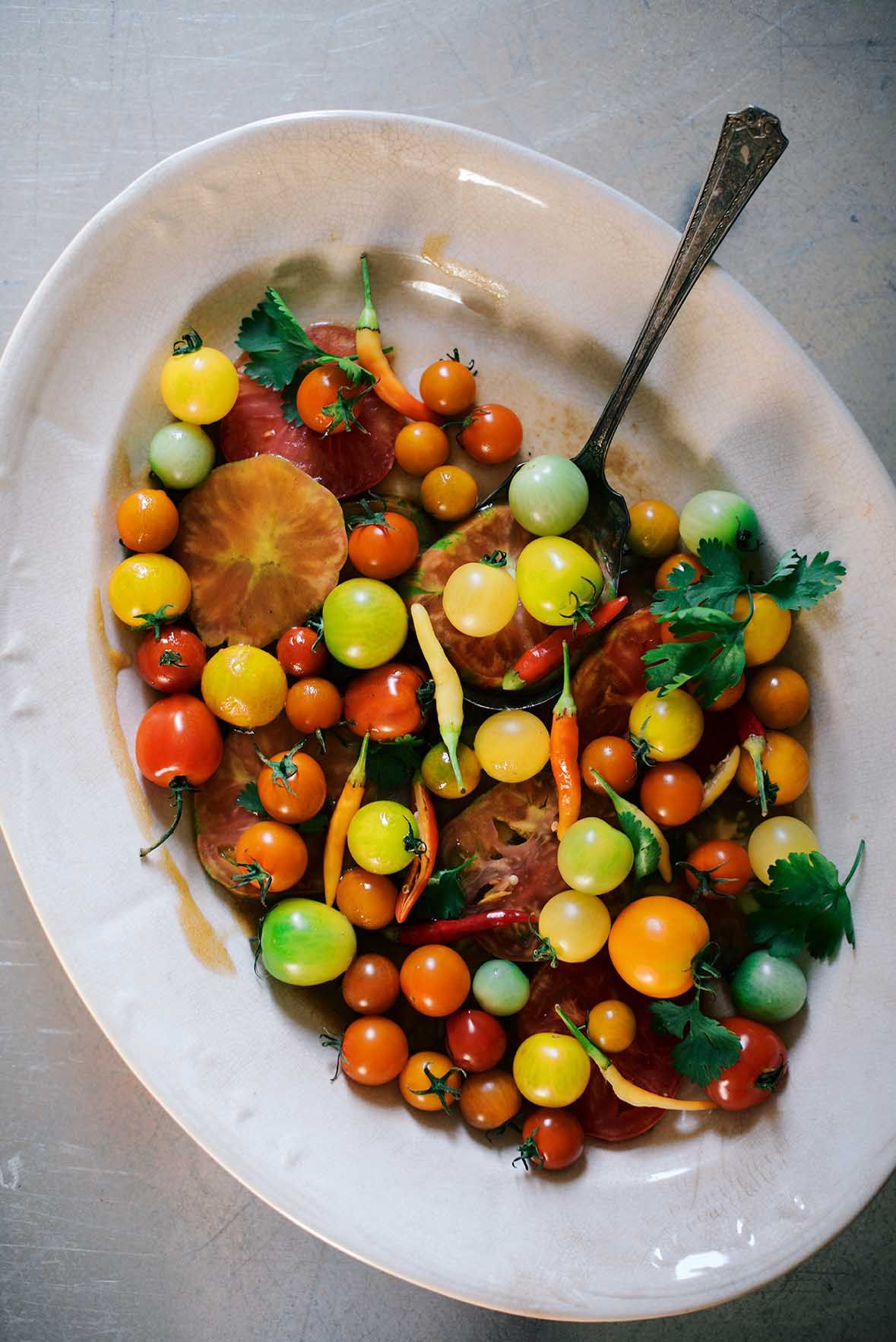 Summer Tomato Salad with Sweet Tamarind Dressing