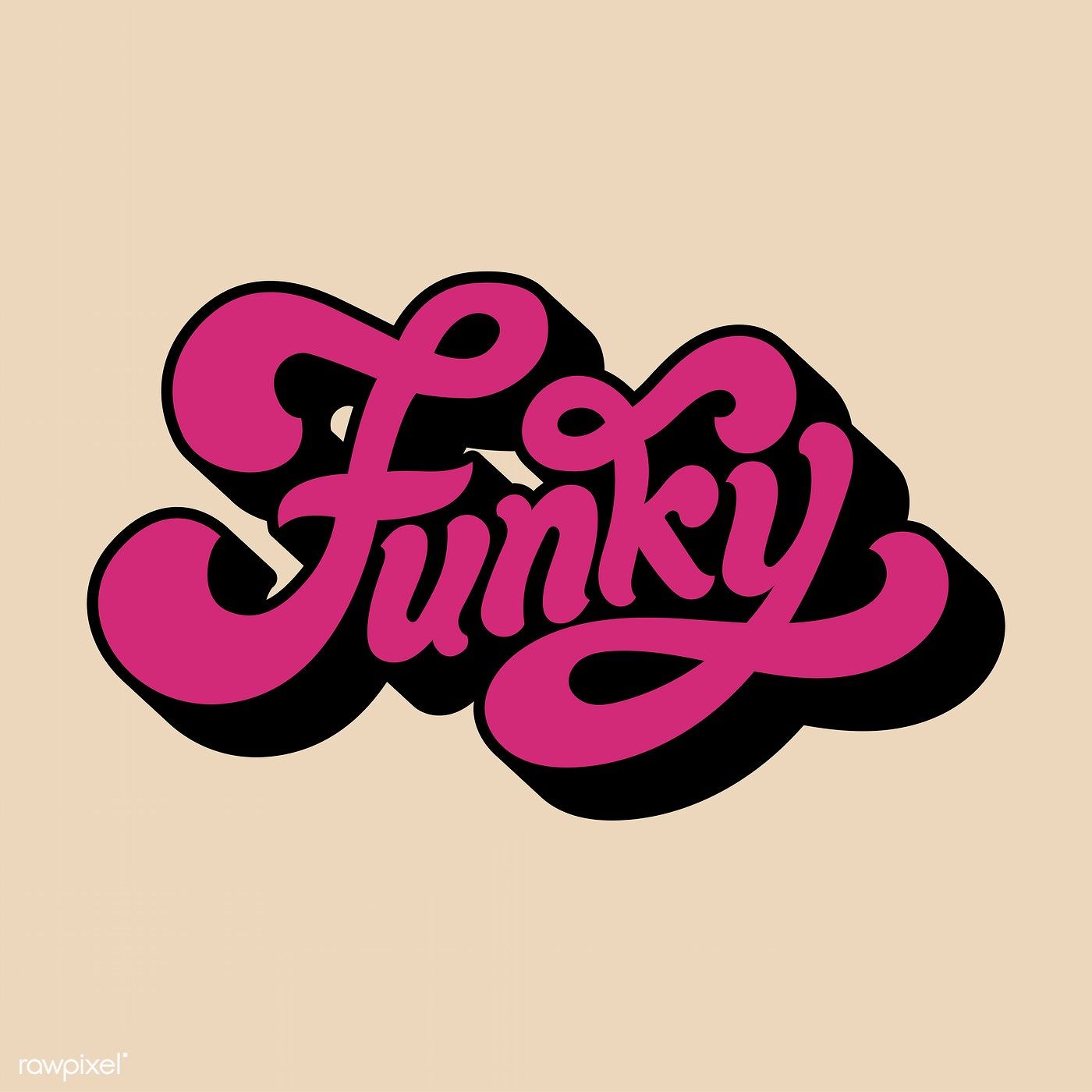 Funky word typography style illustration