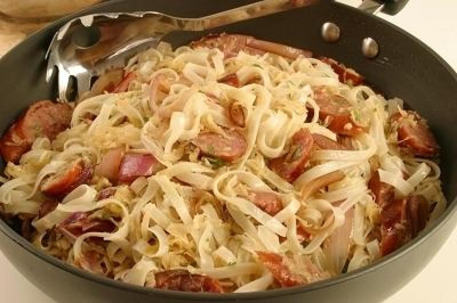 Kielbasa and Fried Buttered Sauerkraut