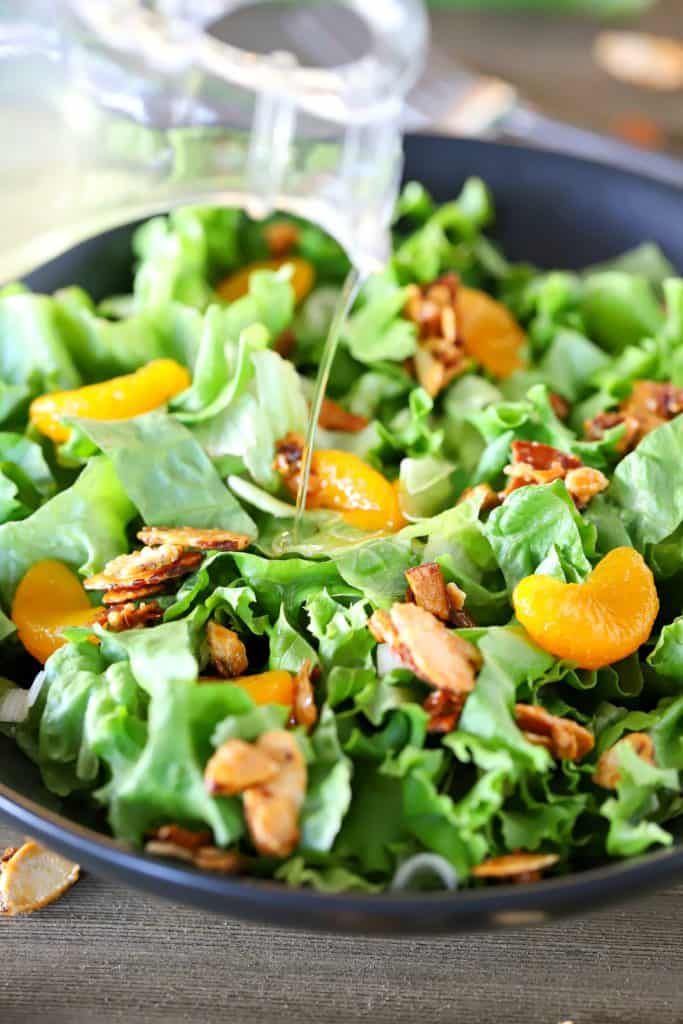 Colorful green salad that stands out in a party