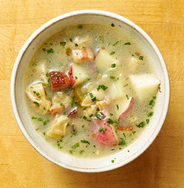 Bowl of Rhode Island Clam Chowder
