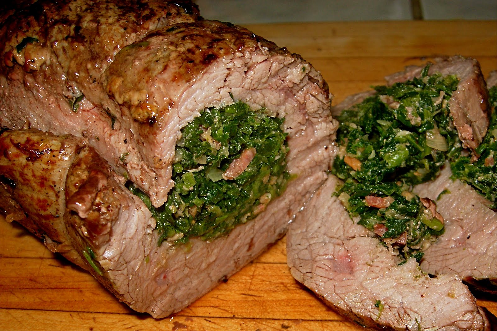 Rolled Flank Steak with Spinach