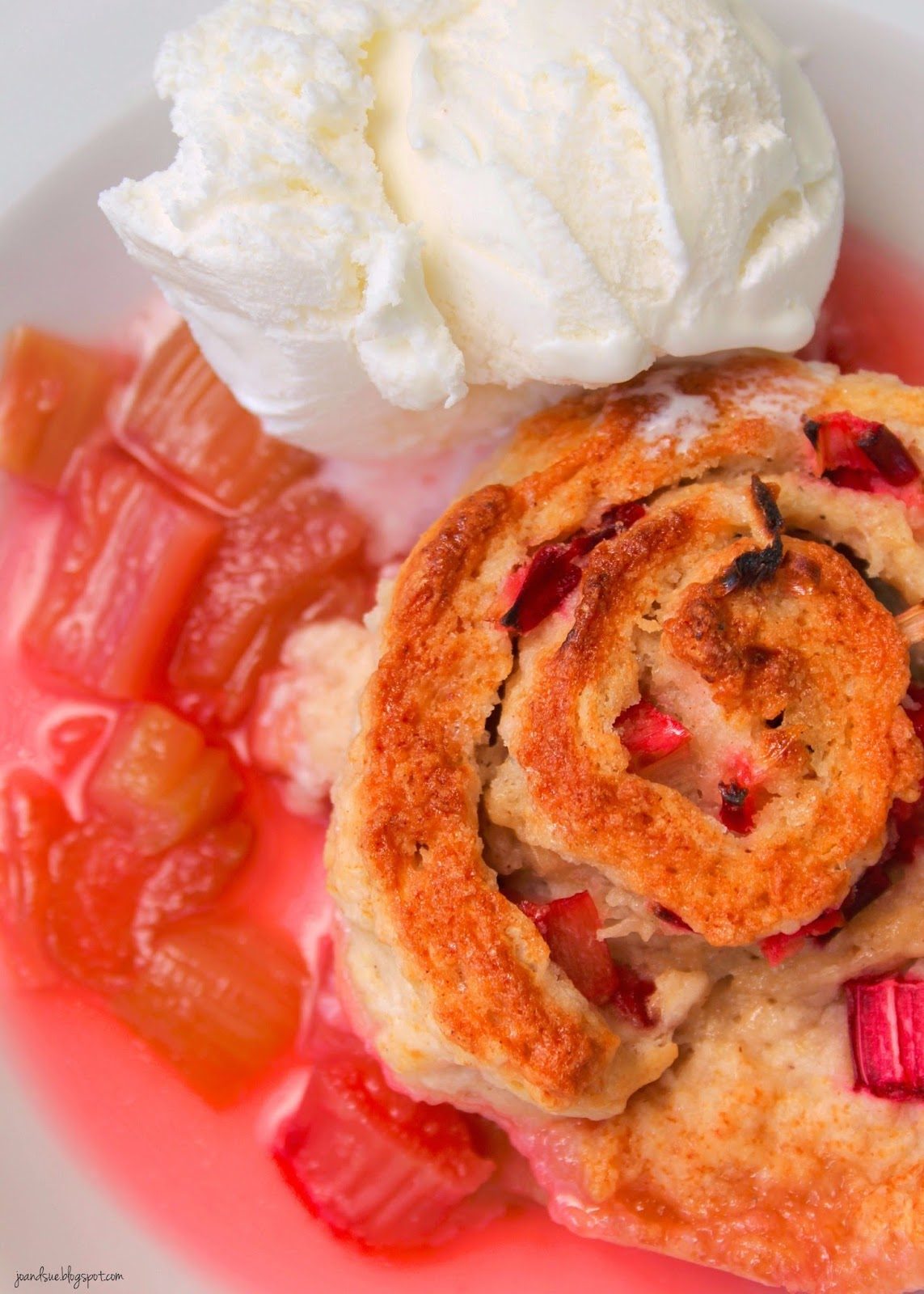 Rhubarb Roll Up Cobbler
