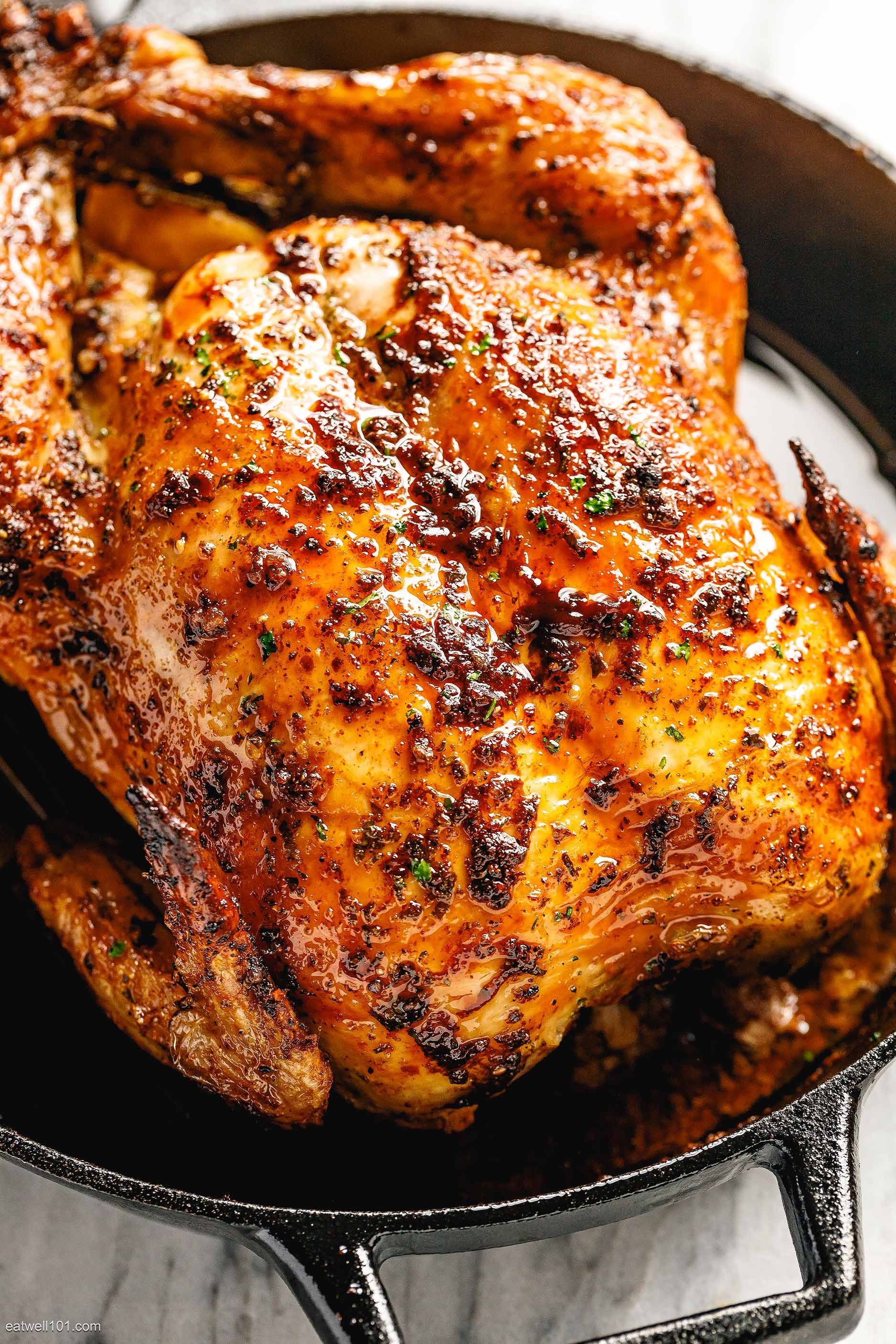Roasted Chicken with Garlic Herb Butter