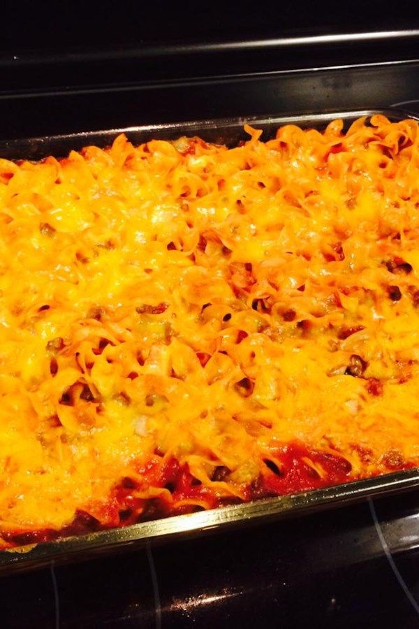 Chili Casserole with Egg Noodles