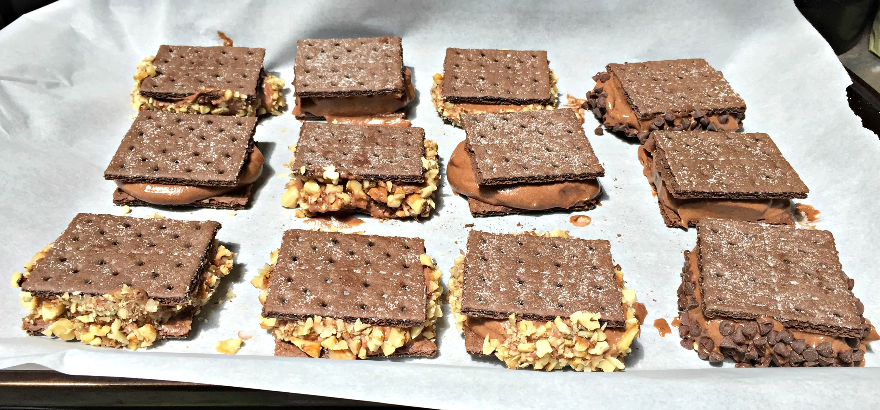 Frozen Chocolate Graham Cracker Sandwiches