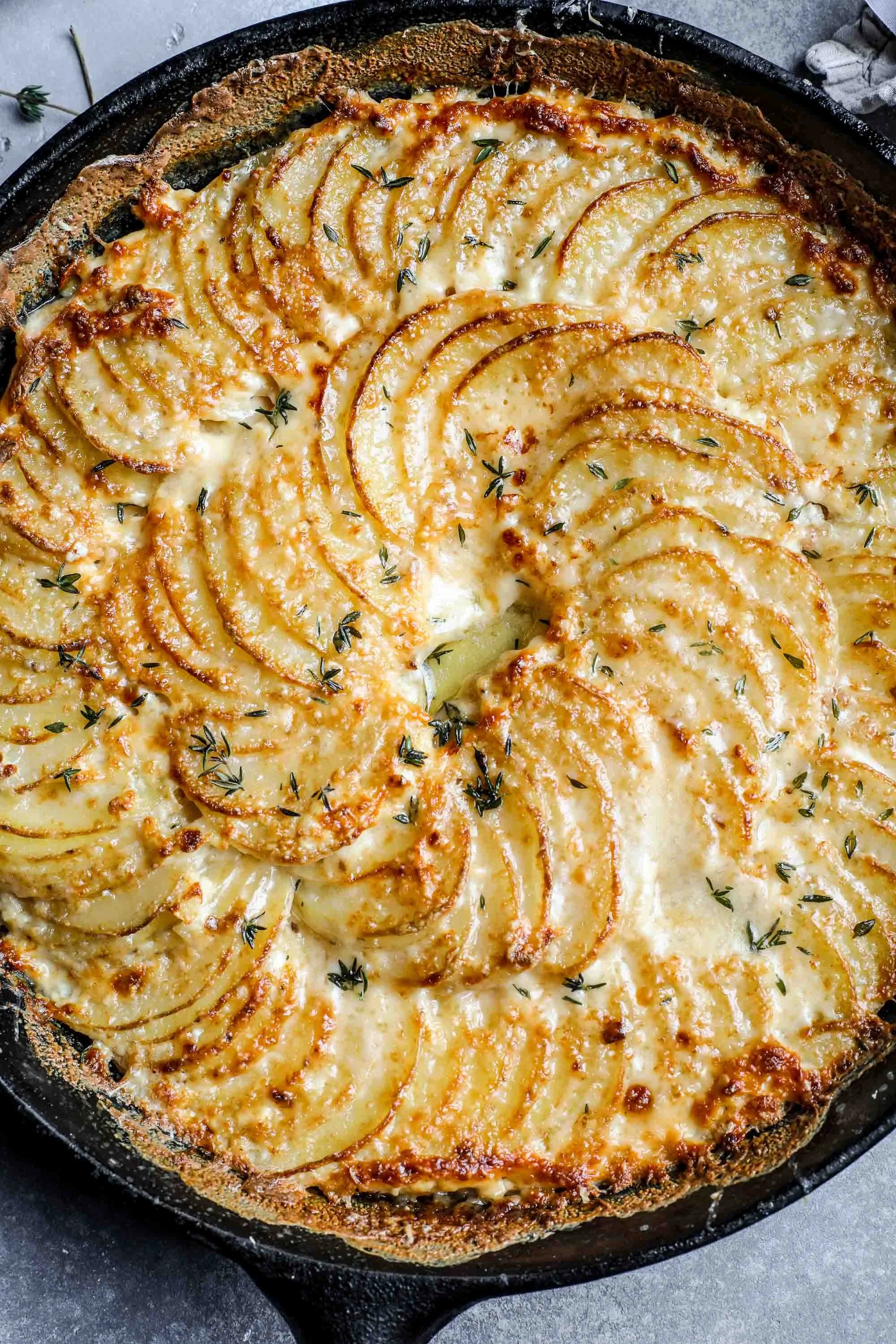 Crispy Parmesan and Gruyere Potato Gratin