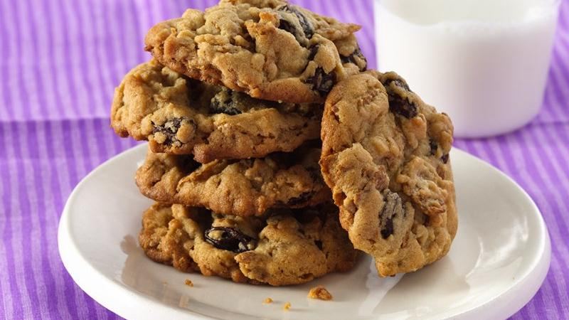 Peanut Butter-Raisin Bran Cookies