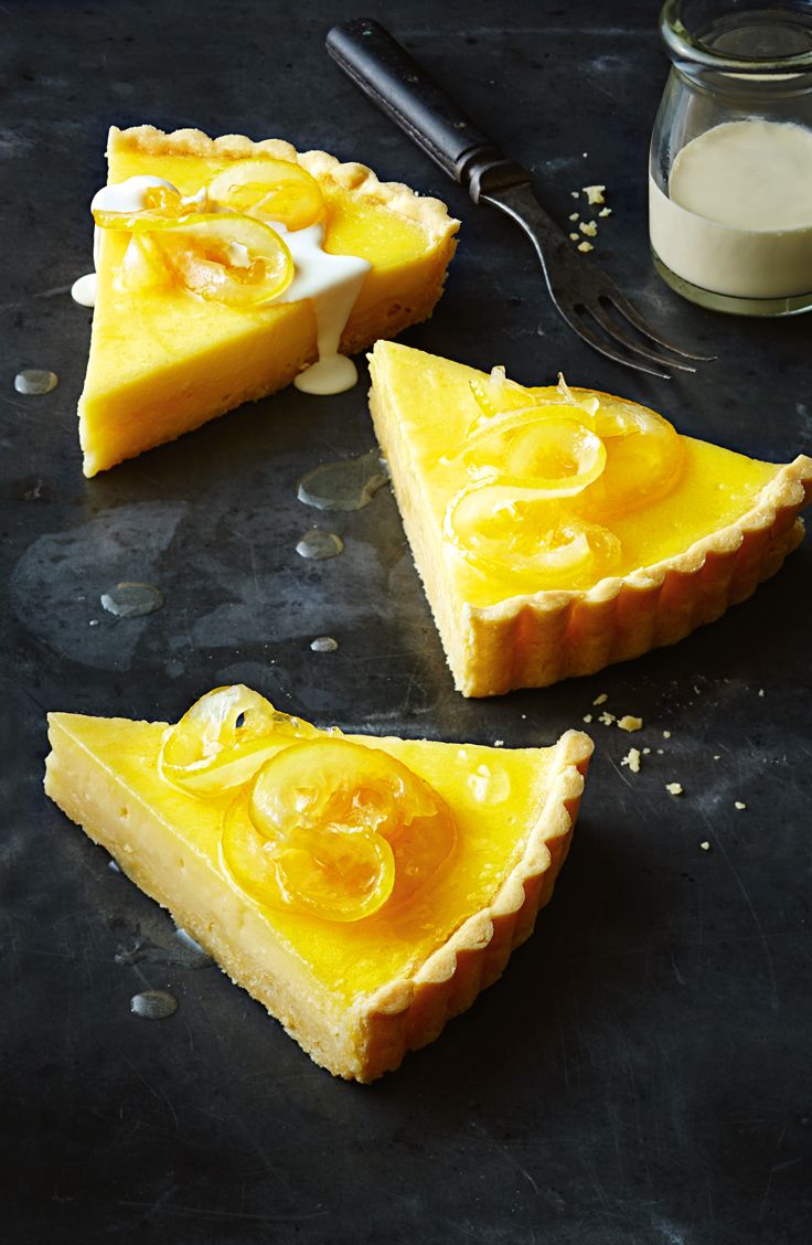 Lemon tart with candied lemon