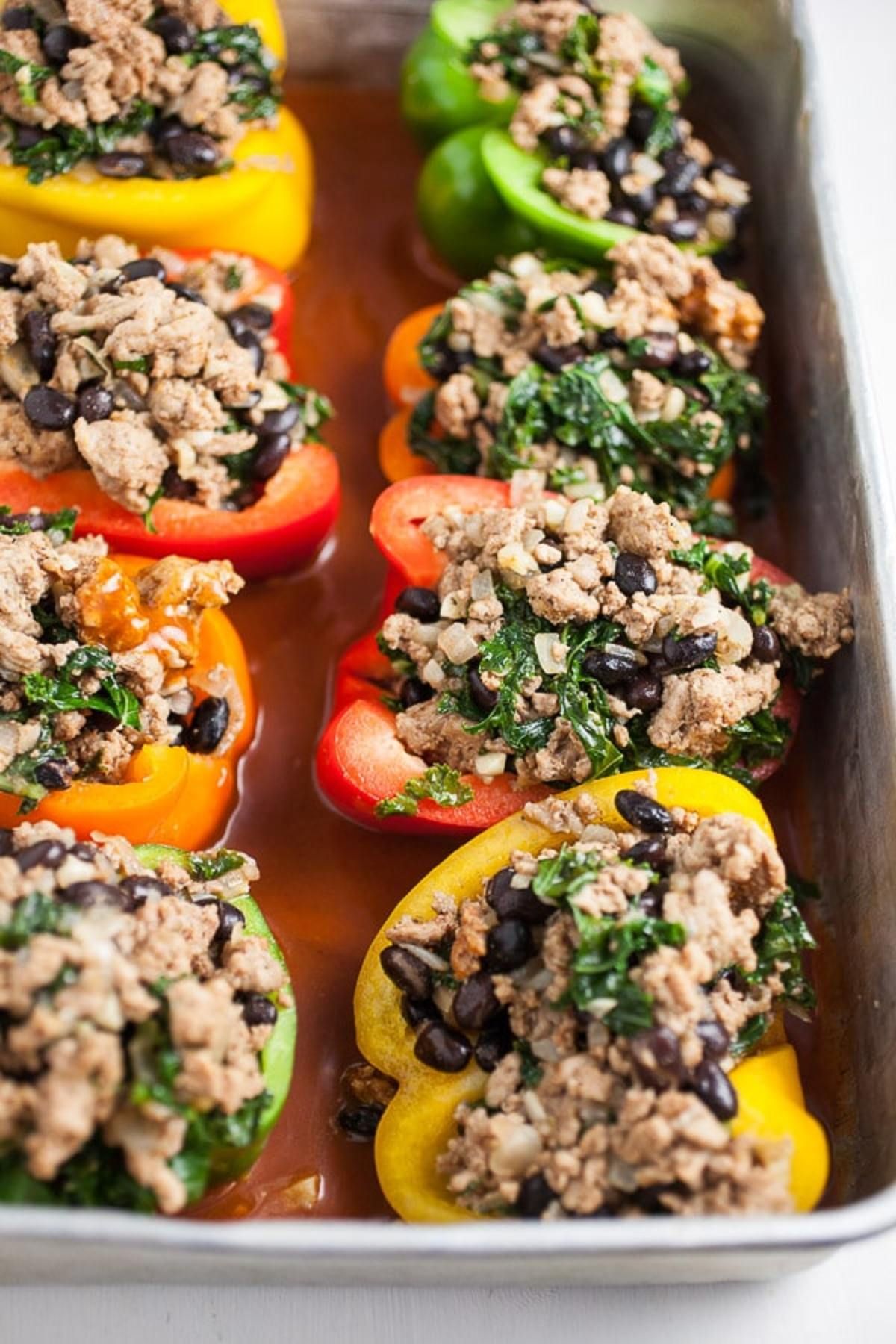 Southwest Turkey and Black Bean Stuffed Peppers