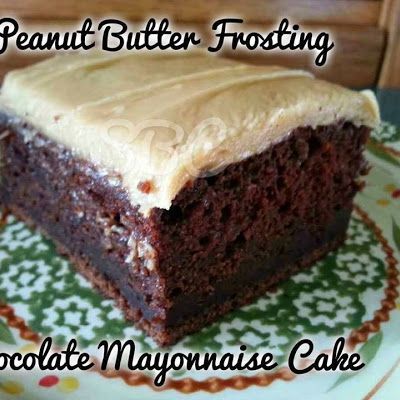 Chocolate Mayo Cake with Peanut Butter Frosting